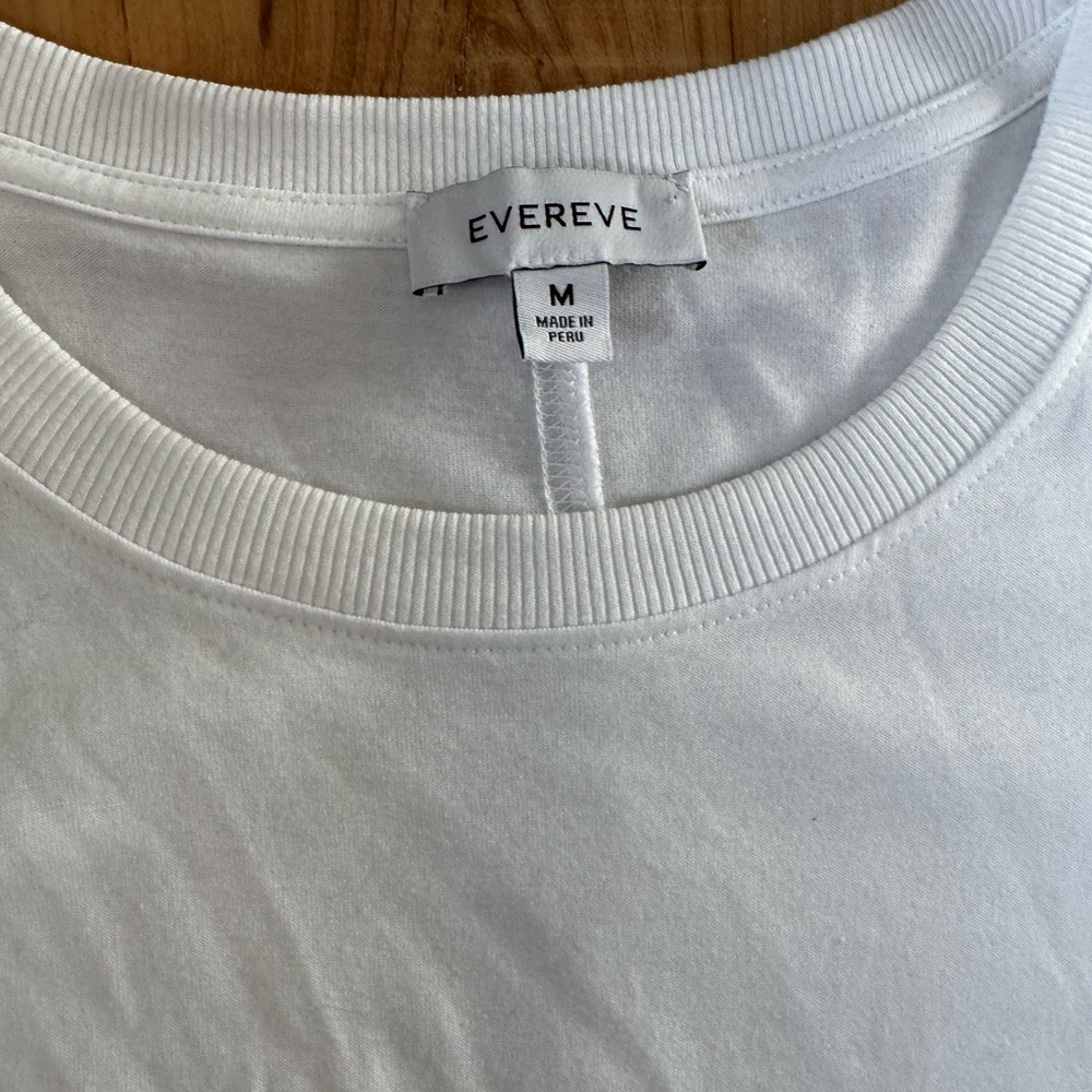 Evereve Peyton Crew White Long Sleeve Top Medium - Picture 4 of 6
